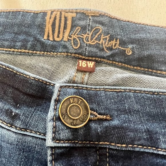 NWT KUT from the Kloth Women's Carlo Curved Fray Ankle Skinny Denim Jeans Sz 16 - Picture 2 of 8